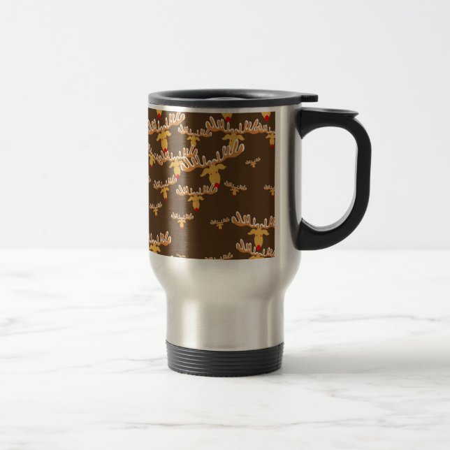 Christmas reindeer pattern travel mug (Right)
