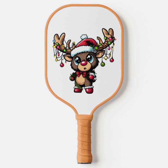 Christmas Reindeer Pickleball Paddle (Front)