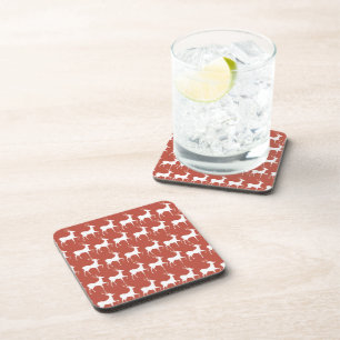 Christmas Reindeer Plastic Coaster Holiday