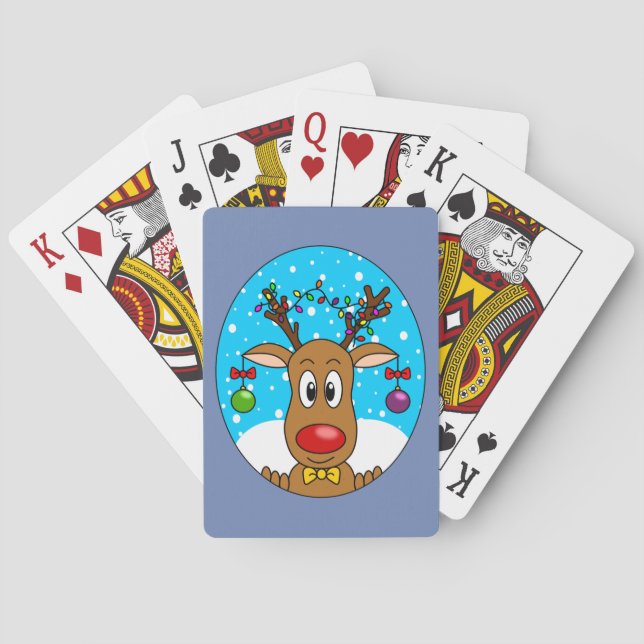 Christmas Reindeer Playing Cards (Back)