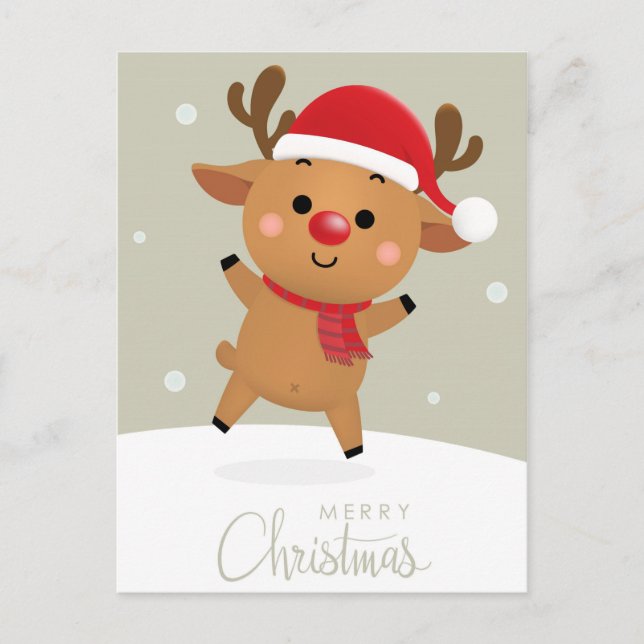 Christmas Reindeer Postcard (Front)