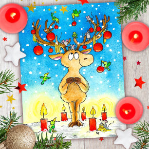 Christmas Reindeer  Postcard