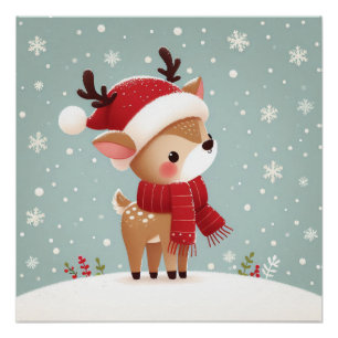 Christmas Reindeer Poster