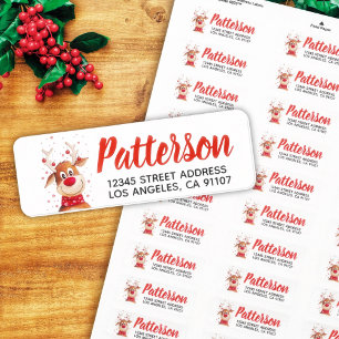Christmas Reindeer Return Address Label
