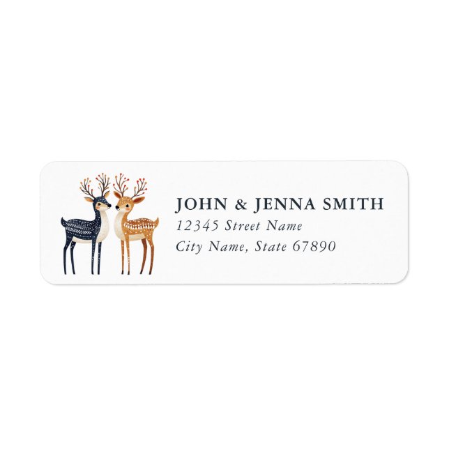 Christmas Reindeer Return Address Labels (Front)