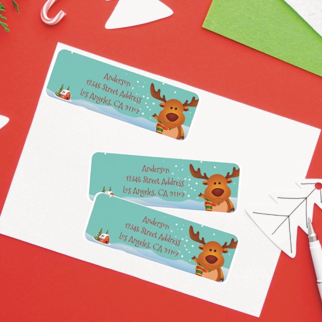 Christmas Reindeer Return Address Labels (Creator Uploaded)