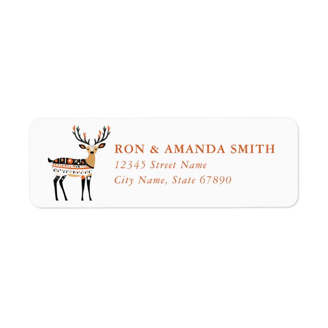 Christmas Reindeer Return Address Labels (Front)