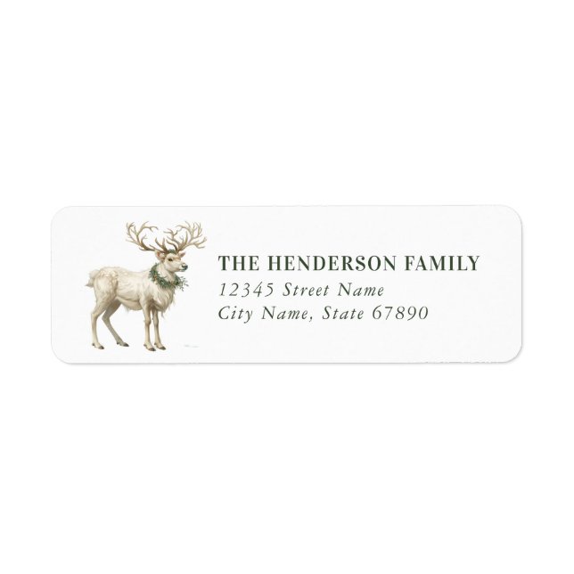 Christmas Reindeer Return Address Labels (Front)