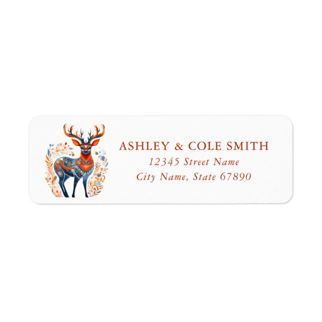 Christmas Reindeer Return Address Labels (Front)