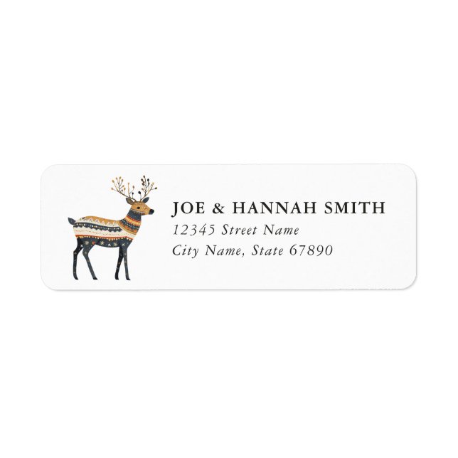 Christmas Reindeer Return Address Labels (Front)