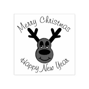 Christmas Reindeer Rubber Stamp