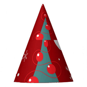 Christmas reindeer, santa, seamless red party hat