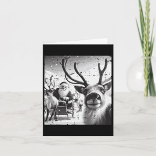 Christmas Reindeer Santa Selfie Funny Xmas Men Wom Card