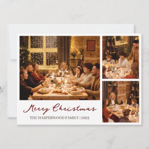  Christmas Reindeer Script Family Photo Collage Holiday Card