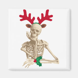 christmas reindeer skeleton magnet