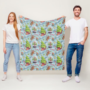 Christmas Reindeer & Snow Globes Fleece Blanket