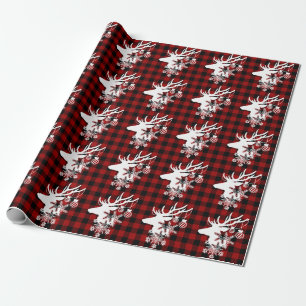 Christmas Reindeer Snowflakes Ornaments Holidays Wrapping Paper