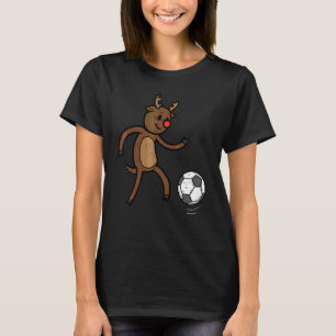 Christmas Reindeer Soccer Football Xmas Men Boys K T-Shirt