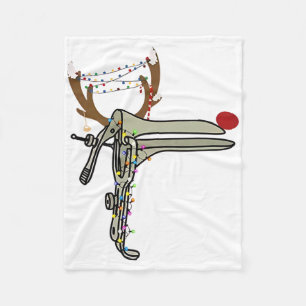 Christmas Reindeer Speculum Nurse Obgyn Obstetrics Fleece Blanket