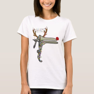 Christmas Reindeer Speculum Nurse Obgyn Obstetrics T-Shirt