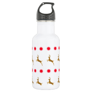 Christmas Reindeer Stars gold red 532 Ml Water Bottle