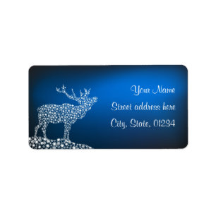 Christmas Reindeer & Stars Label