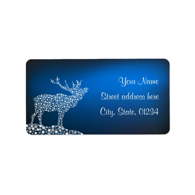 Christmas Reindeer & Stars Label (Front)