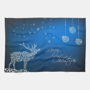 Christmas Reindeer & Stars Tea Towel