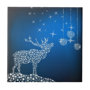 Christmas Reindeer & Stars Tile