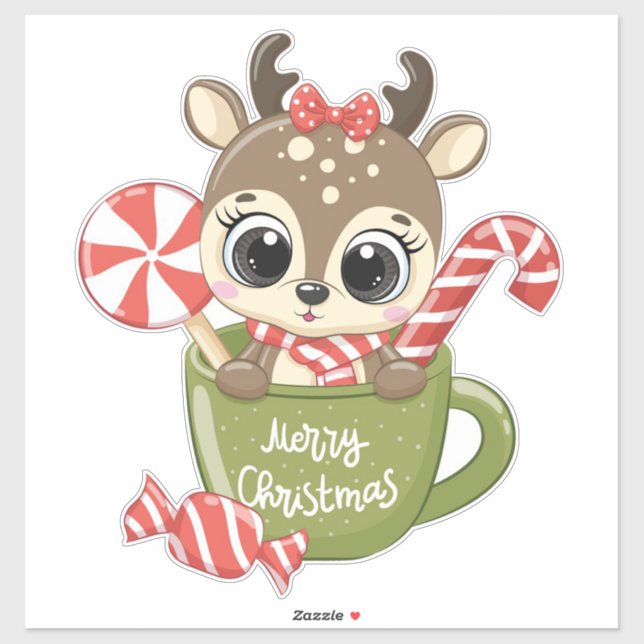 Christmas Reindeer Sticker (Sheet)