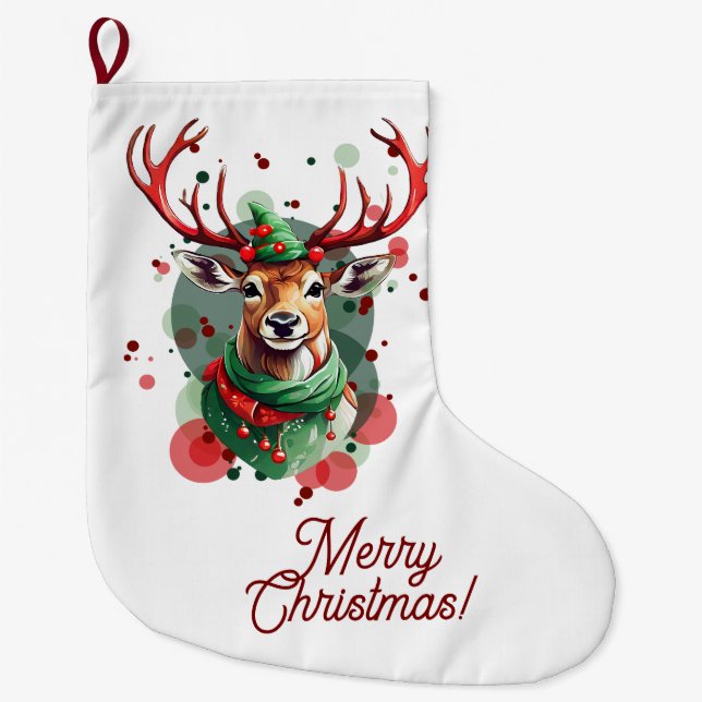 Christmas Reindeer Stocking (Front)