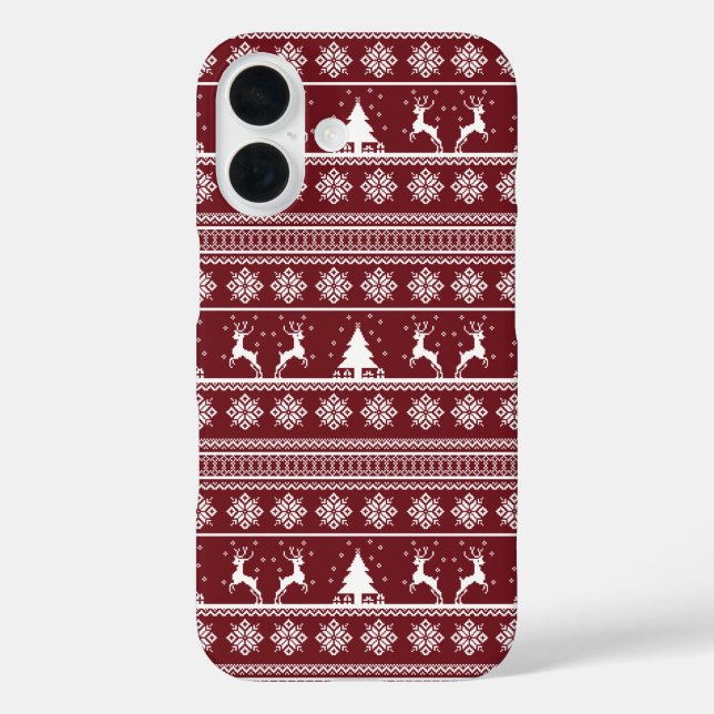  Christmas Reindeer Sweater Pattern Case-Mate iPhone Case (Back)