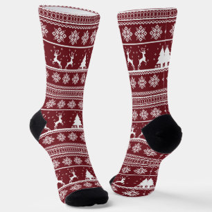 Christmas Reindeer Sweater Pattern Socks