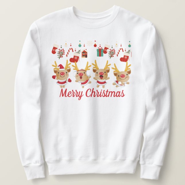 Christmas Reindeer Sweatshirt (Design Front)