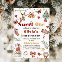 Christmas Reindeer Sweet One 1st Birthday Party