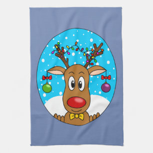 Christmas Reindeer Tea Towel