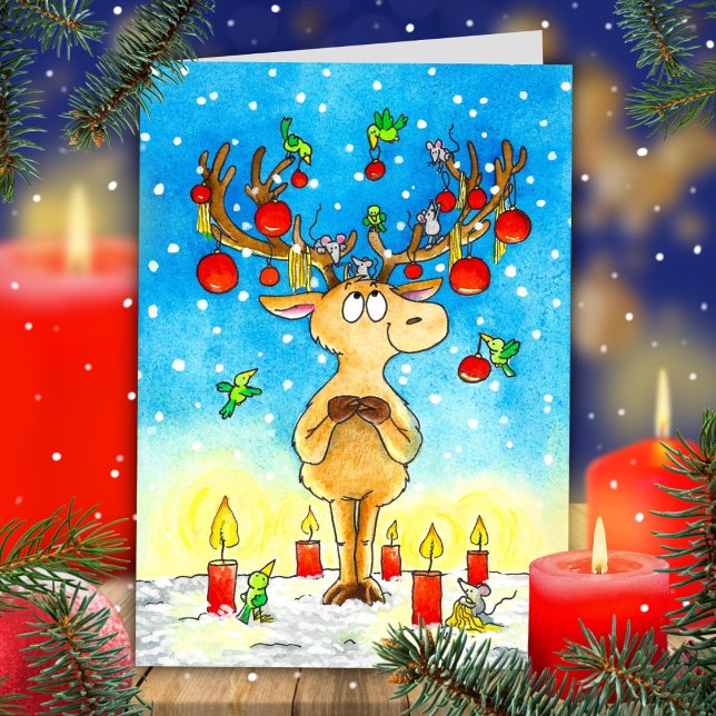 Christmas Reindeer  Thank You Card (Creator Uploaded)