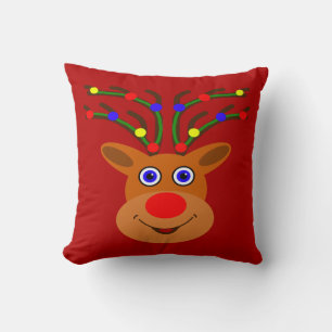 Christmas Reindeer Throw Pillow