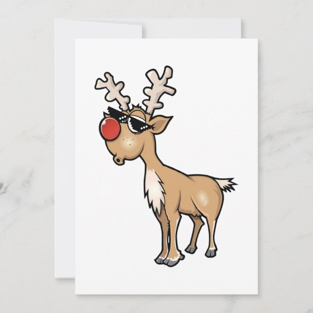 Christmas Reindeer Thug Life Holiday Card (Front)