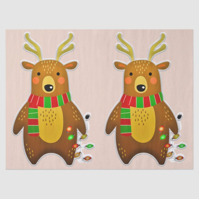 christmas reindeer tissue paper (Front)
