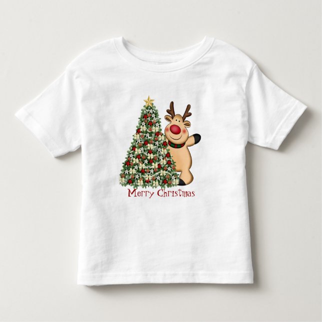 Christmas reindeer toddler t-shirt (Front)