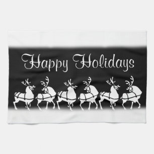 Christmas Reindeer Towel Custom Holiday Tea Towels