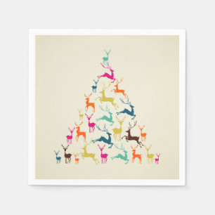 Christmas Reindeer Tree Pretty Napkin