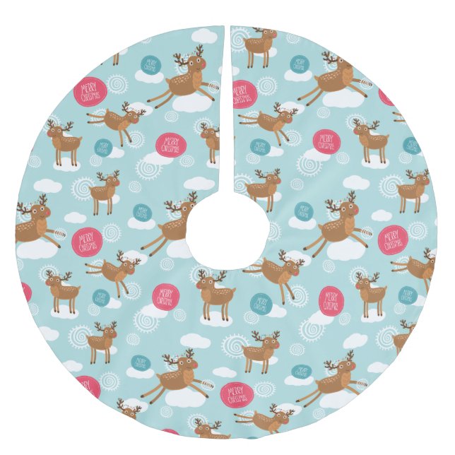 Christmas Reindeer Tree Skirt (Front)