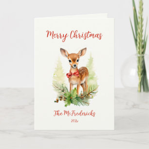 Christmas Reindeer Vintage Holiday Card