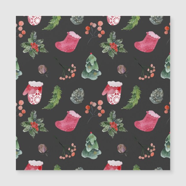 Christmas Reindeer: Watercolor Seamless Pattern (Front)