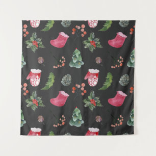 Christmas Reindeer: Watercolor Seamless Pattern Tapestry