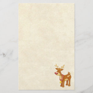 Christmas Reindeer with a Red Nose Stationery
