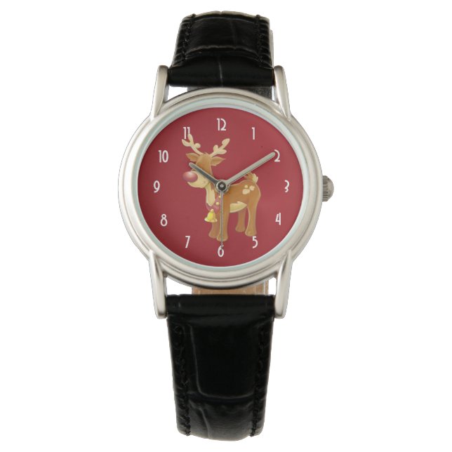 Christmas Reindeer with a Red Nose Watch (Front)