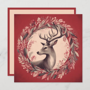 Christmas Reindeer with Holiday Wreath